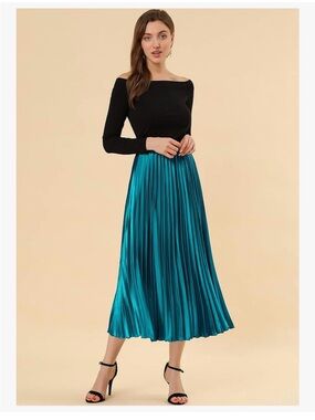 Metallic blue skirt